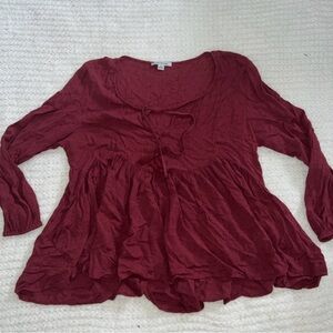 American Eagle Outfitters Burgundy Blouse